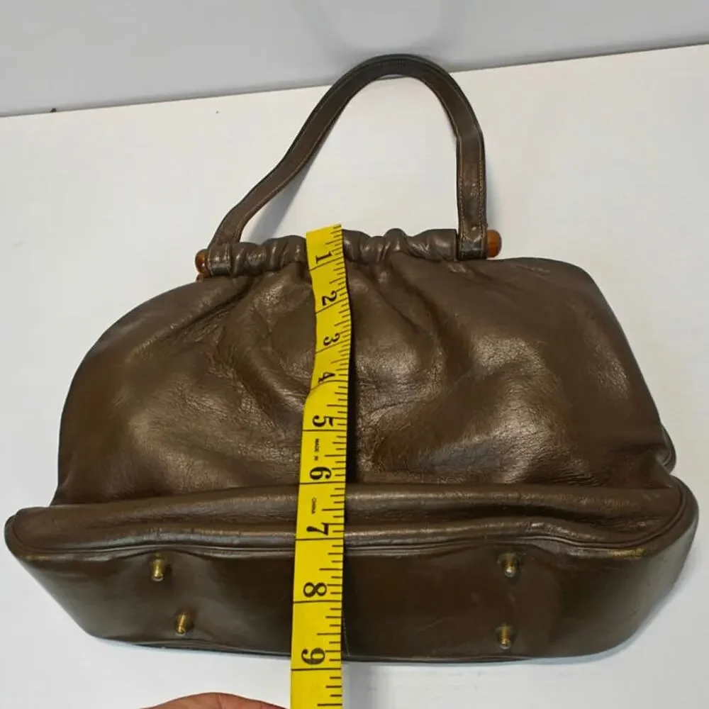 Vintage leather olive Brown bag